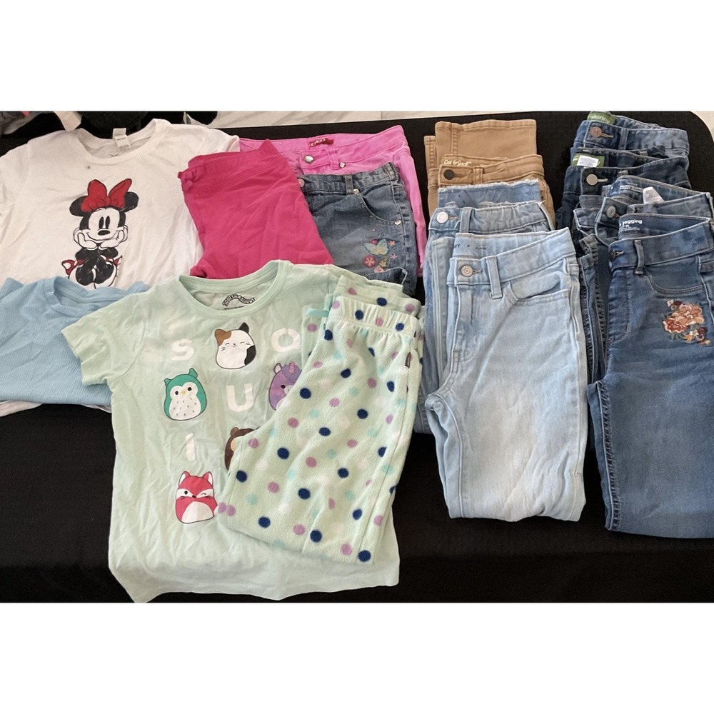Mixed Brands Jeans Shorts Jammies Lot Girls 7/8 Multicolor Skinny 14pc Denim
